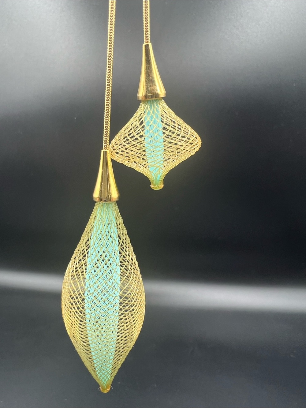 Gold and Nylon Adjustable Lariat Necklace